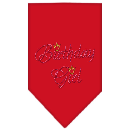 Birthday Girl Rhinestone Bandana Red Large